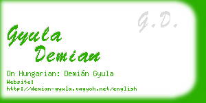gyula demian business card